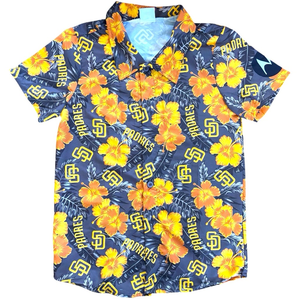 SD PADRES Button-Down Promotional Team Shirt (Youth Large) (Unisex)